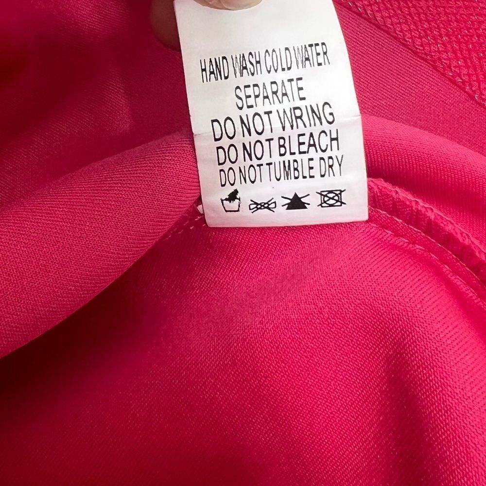 CQ by CQ One Shoulder Ruffle Asymmetrical One Shoulder Peplum Top Pink Fuchsia - Picture 6 of 15